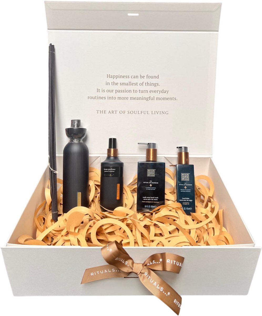 Rituals of Hammam - Geschenkset - Home Perfume 200 ml - Fragrance Sticks 250 ml - Hand Wash 300 ml - Hand Balm 175 ml in Originele RITUALS Cadeaubox