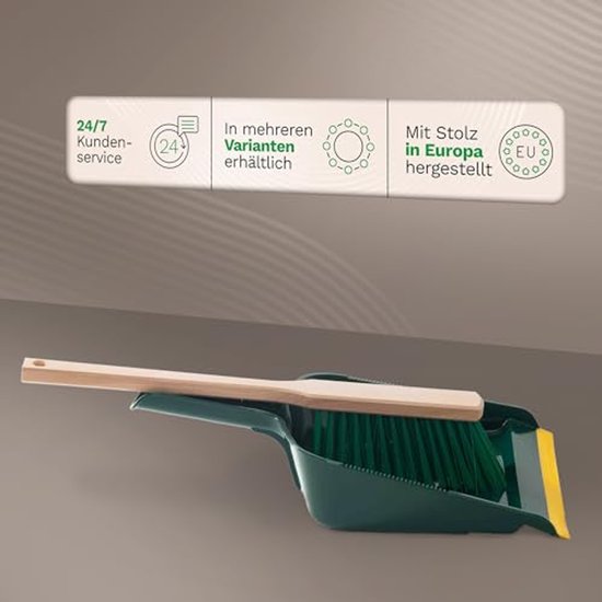 Veeggarnituur set met lange steel - Outdoor veegset kunststof groen geel van Merkloos	 — afbeelding 2