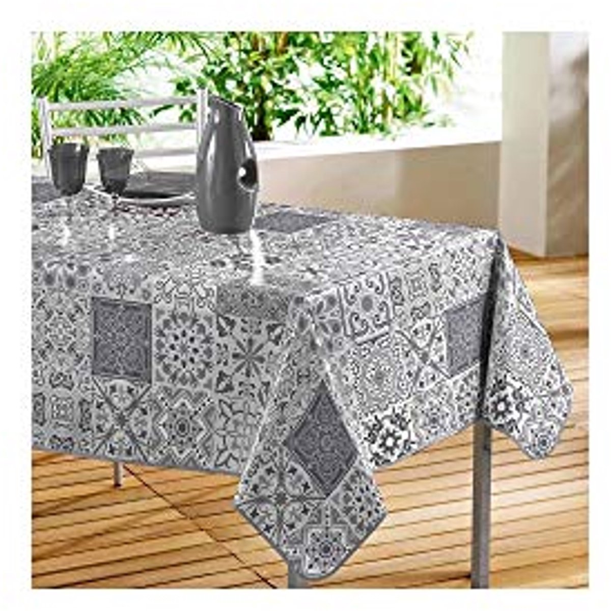 Perzisch PVC Rechthoek Tafelkleed 140 x 240 cm - Grijs