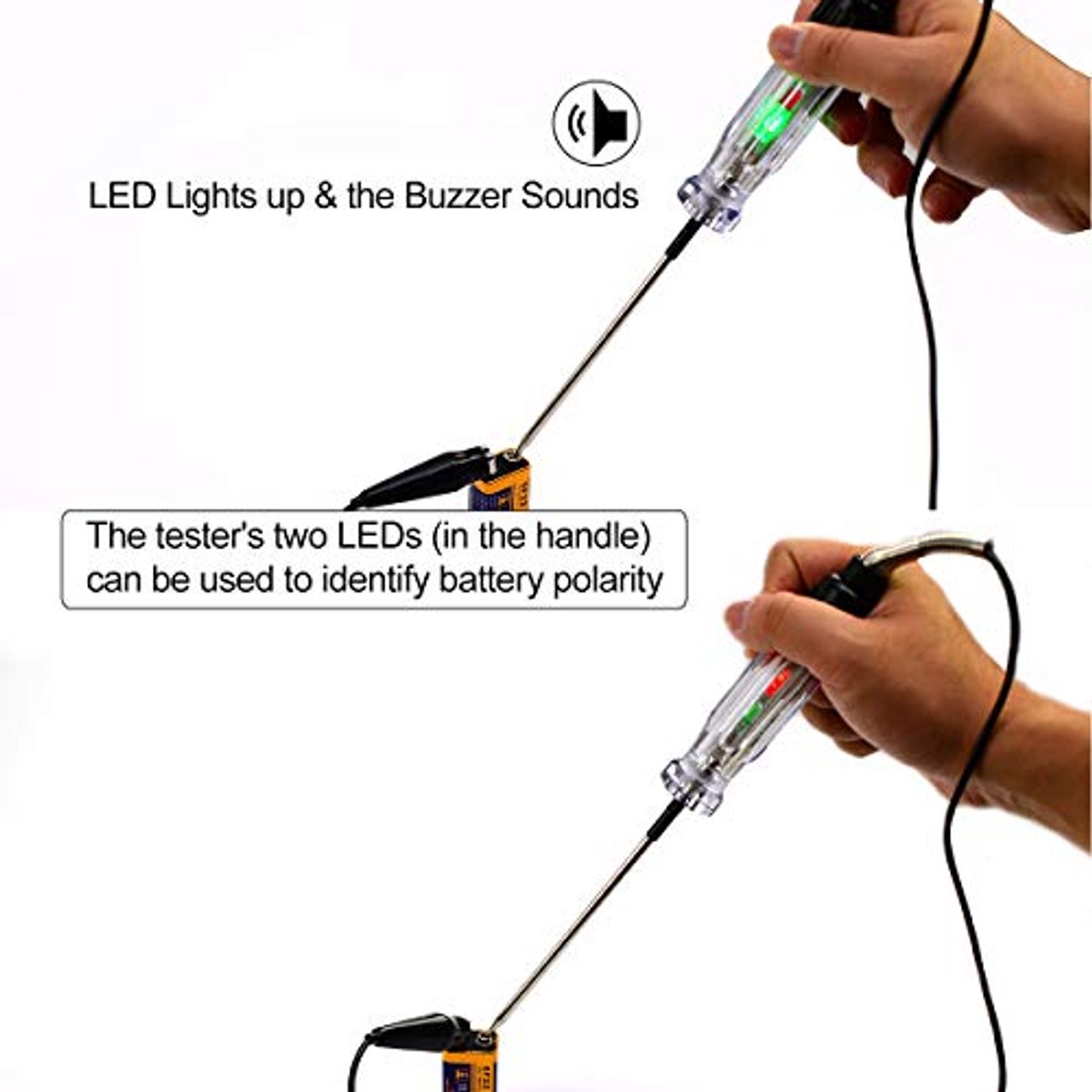 Automotive Draadpiercing DC Spanningscircuit 6V/12V Haaksonde Tester met LED Indicator en Zoemer