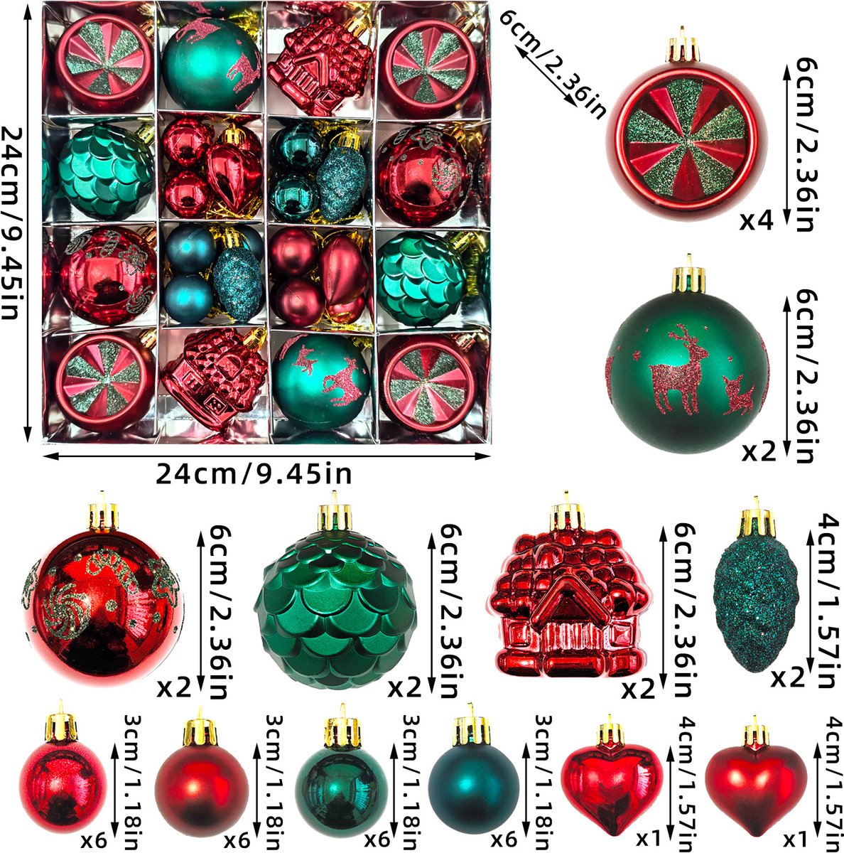 40-delige Kerstversiering Hangset - Kerstboomversiering - Kerst- En Nieuwjaarsdecoratie Voor Thuis - Stijl A 40-delige Kerstversiering Hangset - Kerstboomversiering - Kerst- En Nieuwjaarsdecoratie Voor Thuis - Stijl A - Image 1