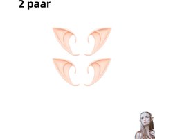 2 paar - Halloween elfenoren - cos rekwisieten - Avatar elfenoren - nep oren van goblins - huidskleur 10 cm - geschikt voor Halloween-kerstfeestjes