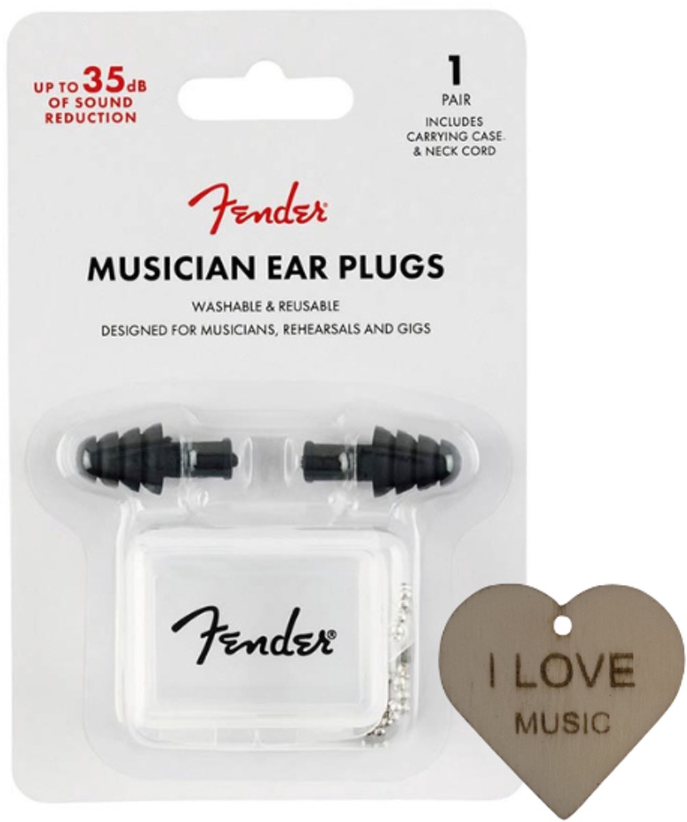 Fender siliconen gehoorbeschermers – 27dB oordoppen met opbergbakje en Specter sleutelhanger