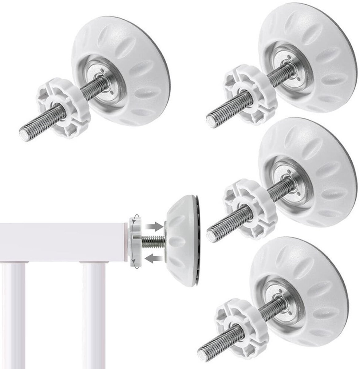 Image of 4x Babyhekje Druk Poten - M10 - Draadspindel Stangen - Drukschroeven - Schroefdraad Spindel Staven - Schroef Bouten voor Baby Veiligheid Hekje - Gates Verleng Bouten - Met Anti-slip Pootjes - Voor Kinderveiligheidshekje, Traphekje, Traphekje Huisdier