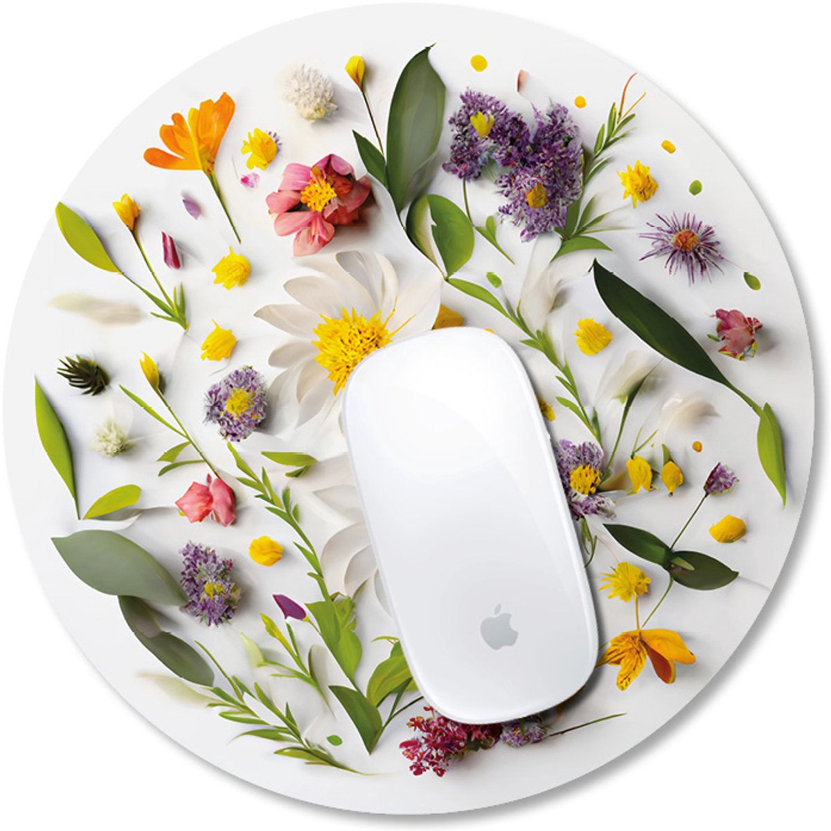 Muismat 24 cm - print - Bloemetjes - Dietrix - antislip - flexibel