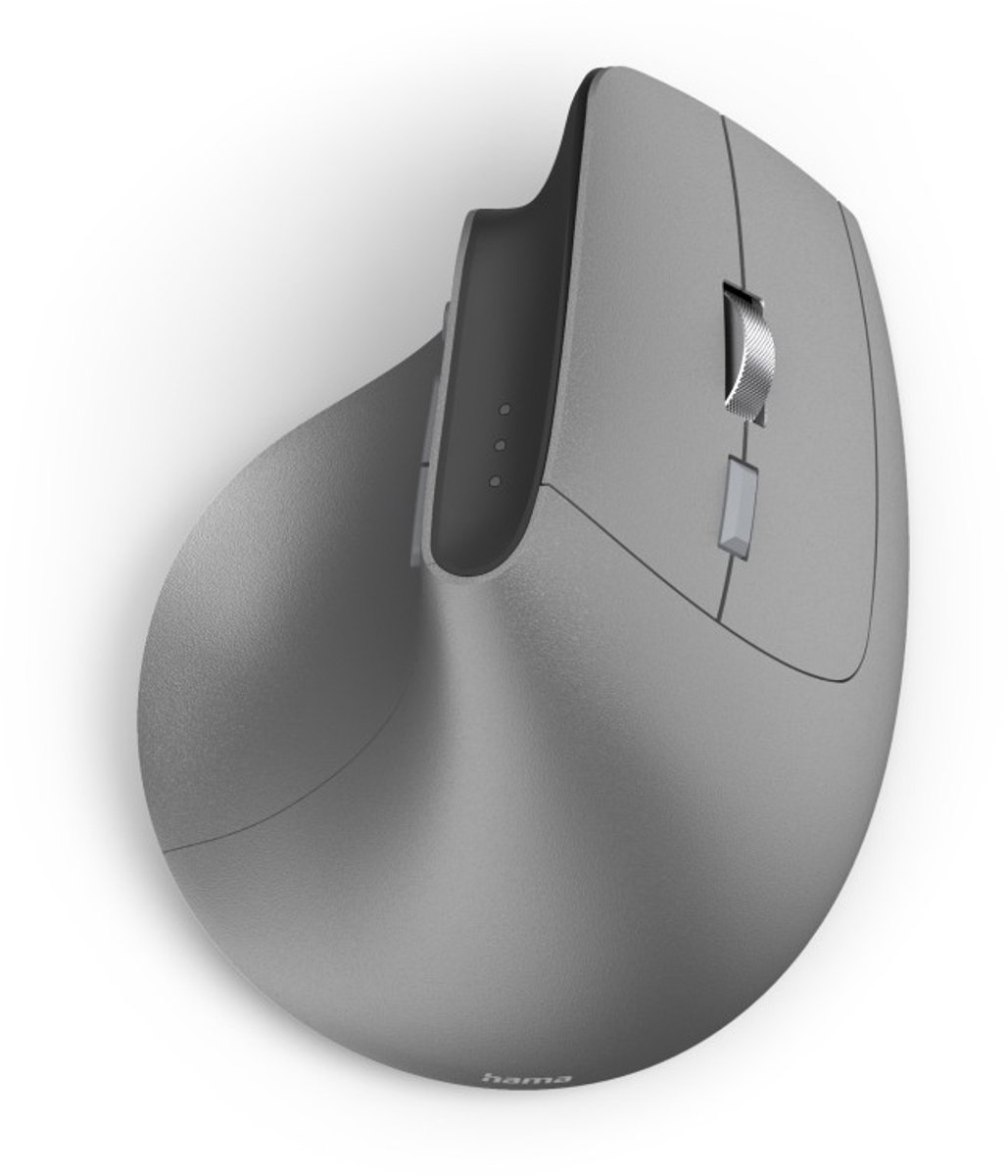 Hama EWM-700R - Draadloze ergonomische muis - 8 knoppen - 2.4 GHz RF & BT - Stil - Oplaadbaar - Zwart