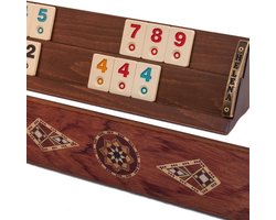 Handgemaakte Rummy Speelset - Okey takimi - 100% Hout - Luxe uitgave - Inclusief tas - Rummi - Bordspel - Okey Takimi