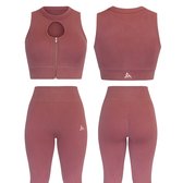 Ensemble de sport femme - leggings de sport - Yoga - Pilates - Décontracté - tenue de sport femme - M rose