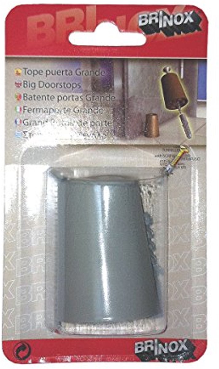 Grote deurstop met schroef 37x50 mm - Grijs