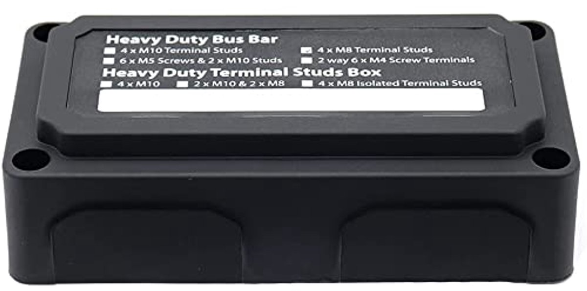 Heavy-Duty 300A Busbar Box met 4X M8 Studs voor 12V - 48V DC