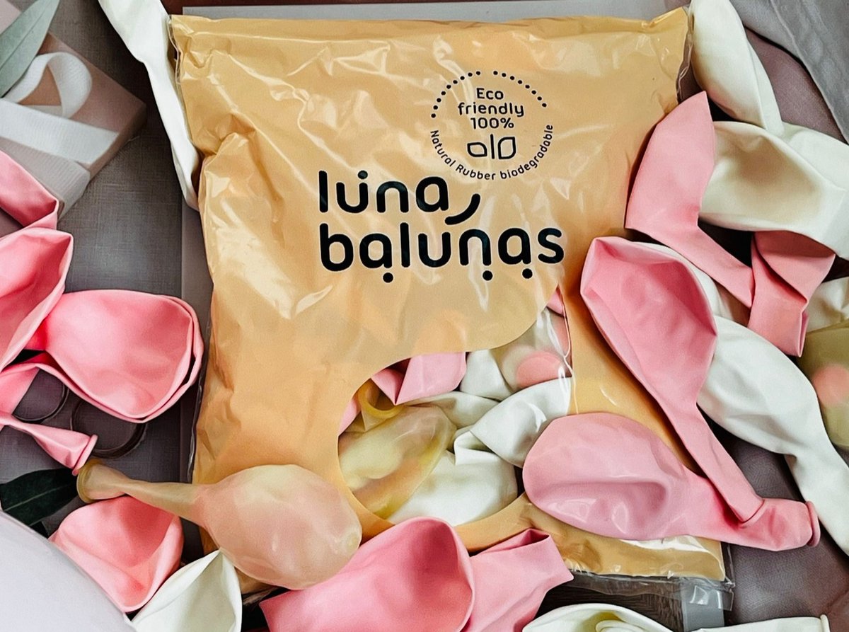 Luna Balunas 50 Stuks Pastel Roze Wit Latex Ballonnen Helium Confetti Verjaardag versiering Meisje - Baby Shower Feest decoratie Eco friendly FSC — afbeelding 3