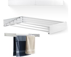 Goodly® High quality Wanddroogrek - Droogrek muur inklapbaar - Wasrek - Wasdroogrek buiten - QUALITY 6m - drooglijn - Wit