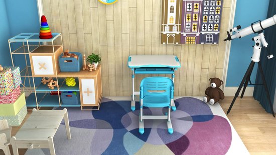 Kinderen tekenen cartoon Vector illustratie school tafel en stoel icoon geïsoleerd op wit | Premium Vector