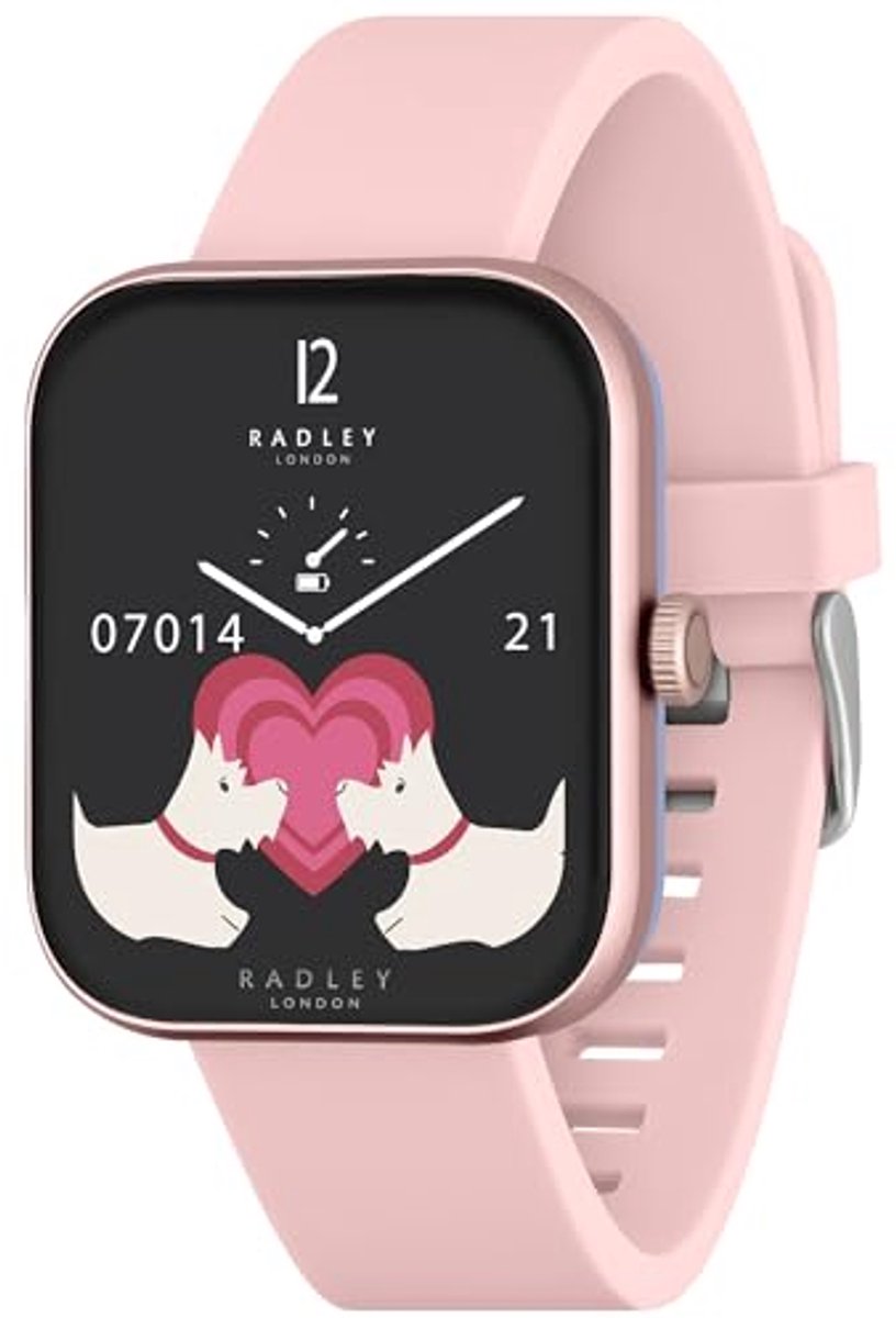 Smart Horloge voor Vrouwen met Bluetooth, Fitness Tracker en Slaap Monitoring - Roze Siliconen Band