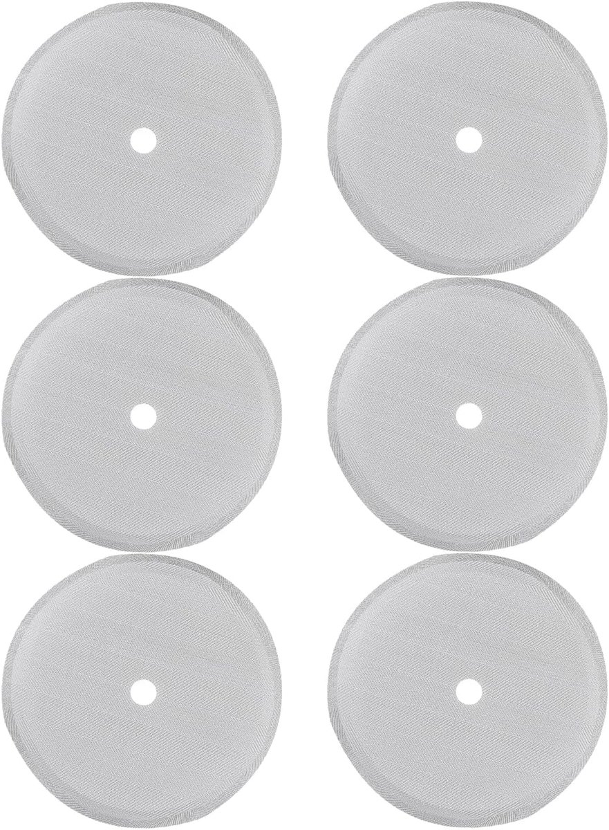 Koffiefilter - 6 Stuks - Herbruikbaar - Filter Voor Cafetière - 102mm - roestvrijstalen French Press vervangend koffiefiltergaas - universeel 1000 ml - Espresso - Barista - Koffie Dripper - Camping - zilver
