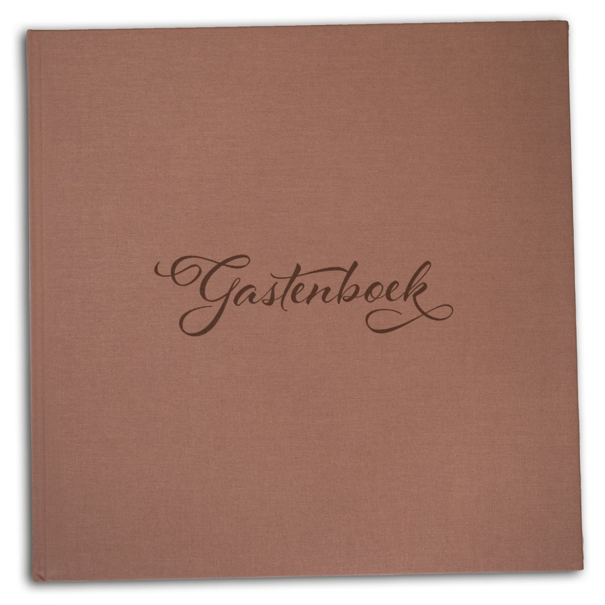 Neutraal gastenboek - Luxe 21 x 21 cm hardcover met oudroze omslag - Gastenboek vakantiehuis / Gastenboek bruiloft / Gastenboek bed en breakfast / Gastenboek hotel / Gastenboek neutraal