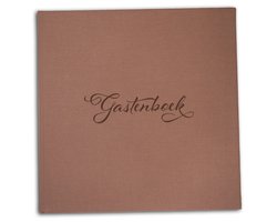 Neutraal gastenboek - Luxe 21 x 21 cm hardcover met oudroze omslag - Gastenboek vakantiehuis / Gastenboek bruiloft / Gastenboek bed en breakfast / Gastenboek hotel / Gastenboek neutraal