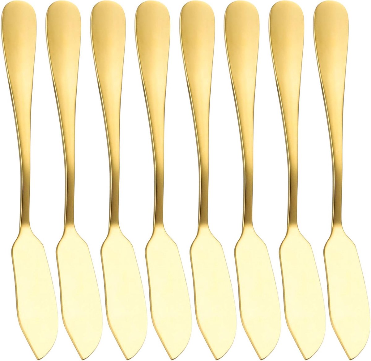 Mmgoqqt 8pcs Botermezen Roestvrij Staal Goudkleurig Gladde Randen