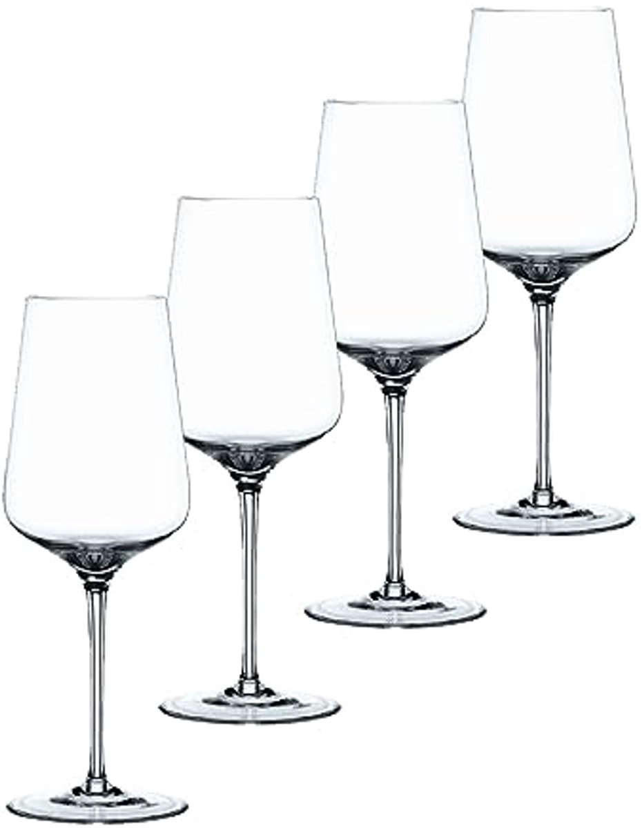 4-delige set rode wijnglazen van glas - 550 ml - Transparant