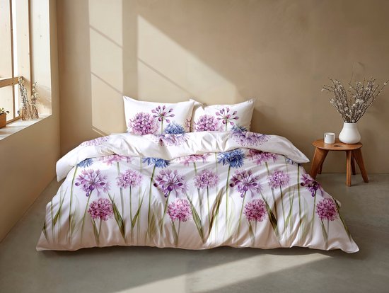 Zohome Dekbedovertrek Noemi - Multi - Lits-jumeaux - Dekbedhoes van 100% Katoen - Bloemen - 260x220 + 2 slopen 60/70 cm - AW25 van Merkloos — afbeelding 2