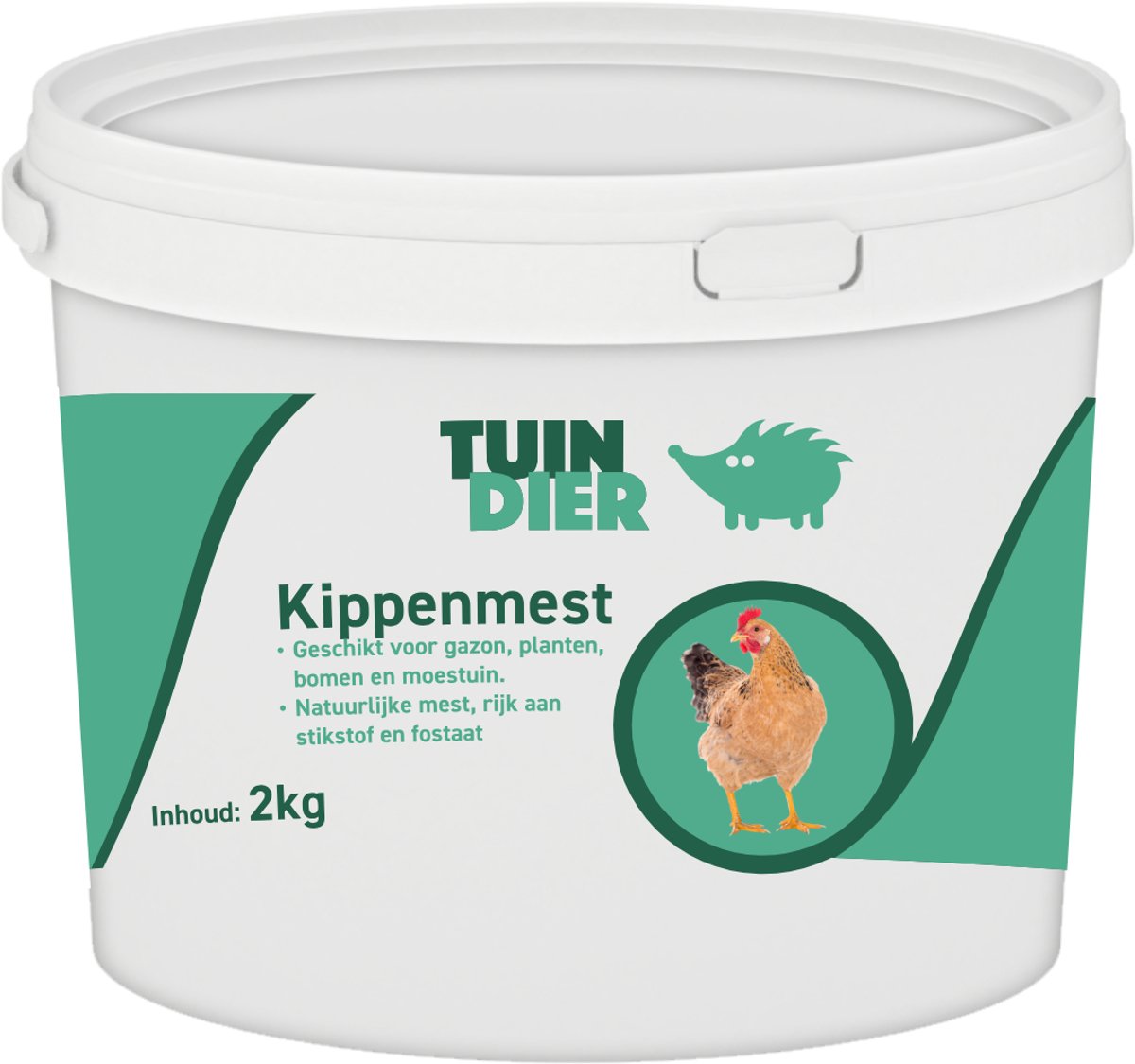 Kippenmestkorrels | Kippenmest | 100% natuurlijk | In handige bewaaremmer | 2.000 gram | 2 kilogram | TUIN-DIER
