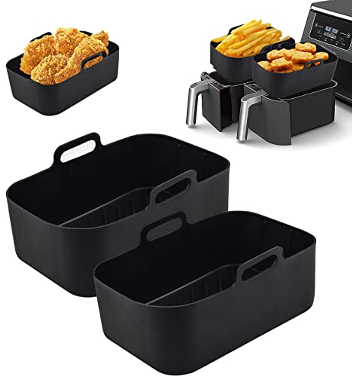 Siliconen Pot en Liners voor Airfryer 2 Stuks