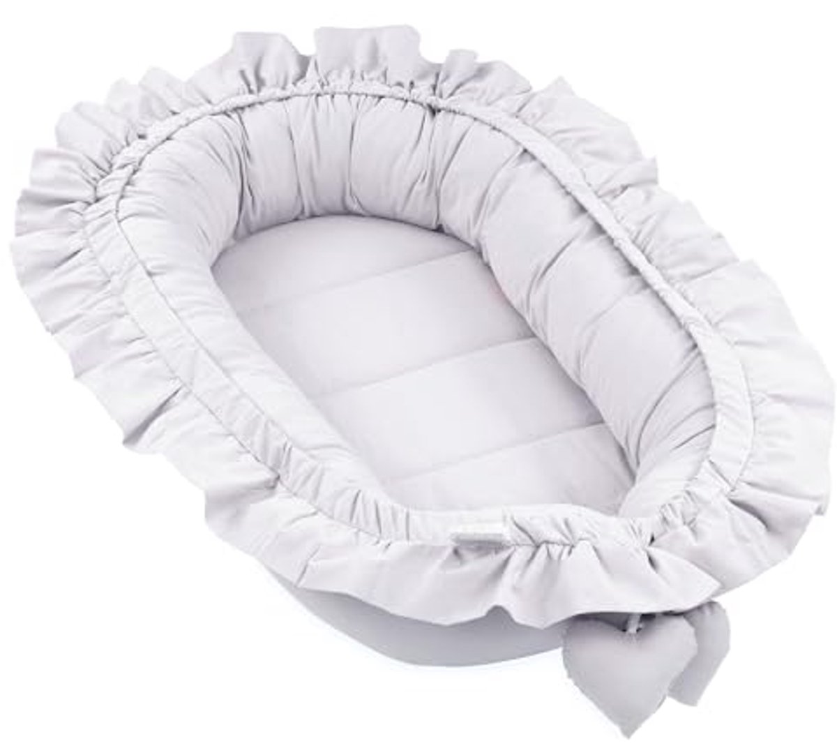 Babynestje 90 x 50 cm - Draagbaar Knuffelnest voor Pasgeborenen - Grijsachtig