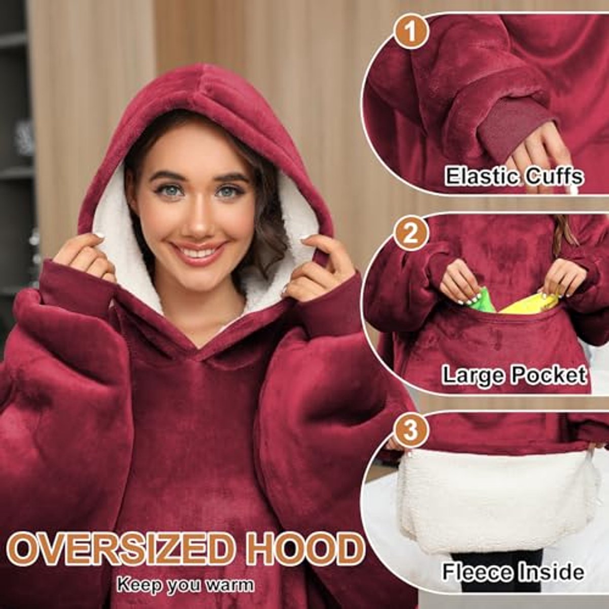 Dames Hoodie met Zakjes en Huisdier Motief - Warme Oversized Pullover voor de Winter — cadeau in Mode & Accessoires - foto 2