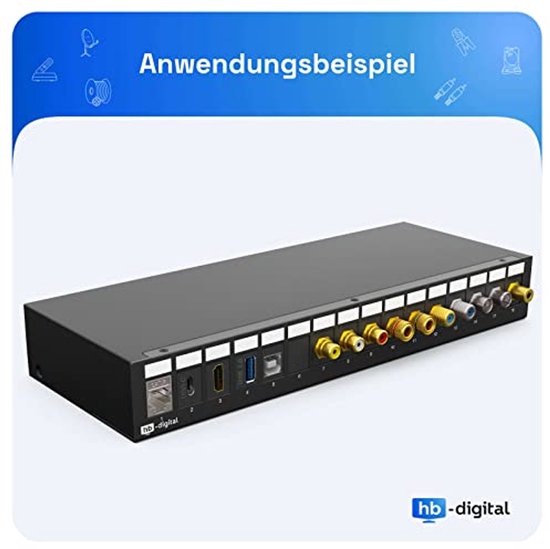 12-poorts patchpaneel - Soort: Cat 6 Ingang: 12x LSA Uitgang: 12x RJ45 female Kleur: Zwart