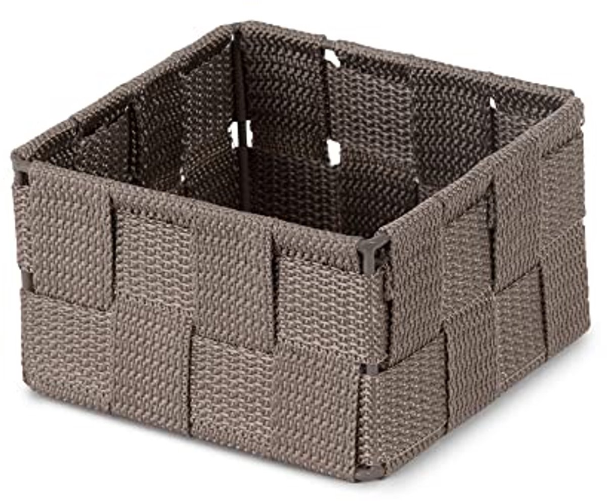 Kleine lade organizer voor stof, bruin, vierkant