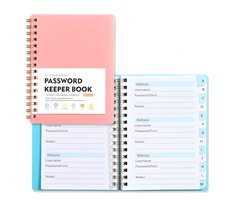 Wachtwoordenboek - Wachtwoordenboekje - PP - Wachtwoordenboekje met alfabet - Wachtwoorden Notitieboek - Password Organizer - Password book - Voor internet, website, adres, contacten - A6 - 10.8*14.5cm - roze