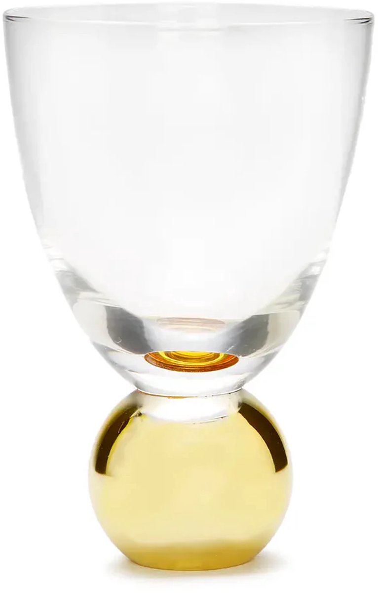 Glazen - gouden voetstuk - set 6