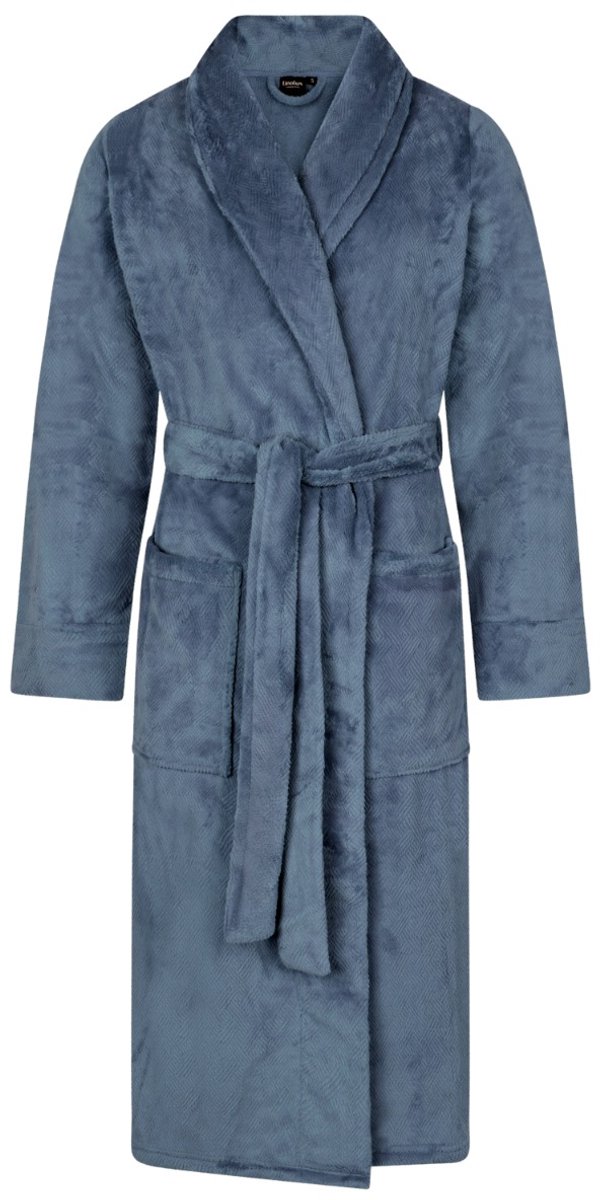 Linolux Lou Dames fleece badjas - Denimblauw