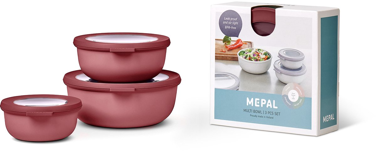 Bol.com Mepal - Multikom Cirqula vershouddoos set - 350 + 750 + 1250 ml - Rond - Vivid mauve aanbieding