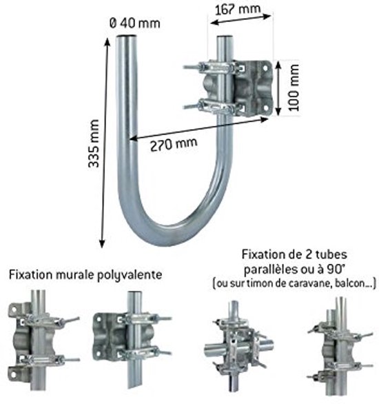 Bente mast 75cm lang met 42mm diameter voor tegelvoet - Satelliet winkel