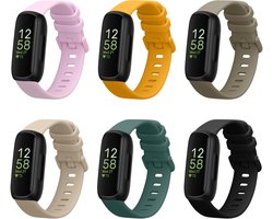 kwmobile 6x armband geschikt voor Fitbit Inspire 3 / Inspire 2 / Ace 3 -Verstelbaar 14 - 22 cm - Bandjes voor fitnesstracker in meerkleurig