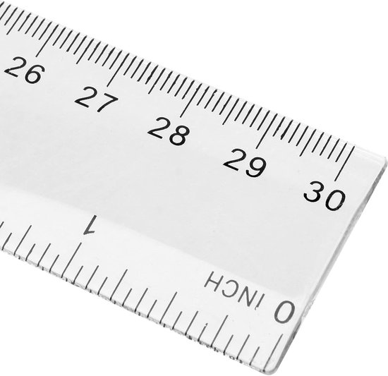 30 Pieces 12 Inch Plastic Ruler - Inches - Metric - Transparante ...