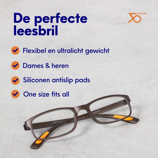 Lunettes de lecture Amazotti Milano +1,75 – Lunettes de lecture correctrices – Design italien Trendy – Femme et homme – Plastique – Série Métallique – Set de 3