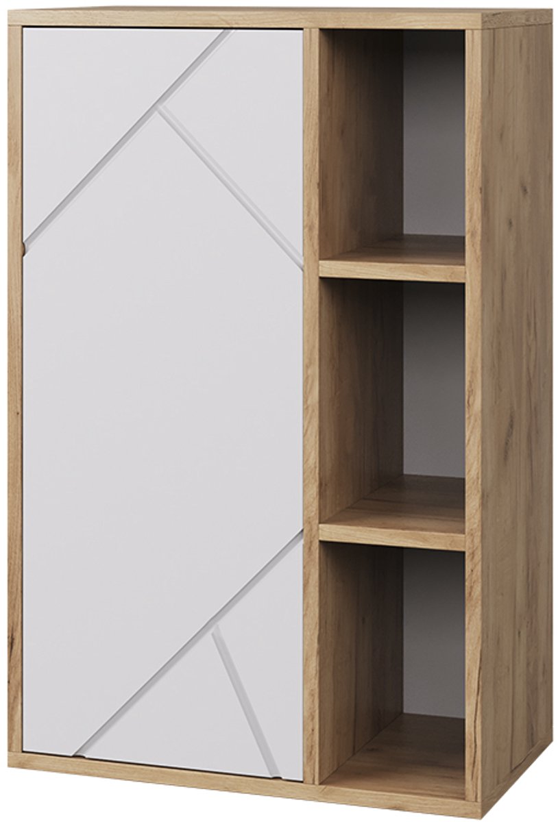 Vicco Berno Wandrek – 50.1 x 78.4 cm met 3 open compartimenten Eik goud/wit