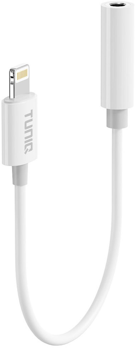 TUNIQ Lightning USB Cable - Earphone Adapter 3.5 Jack - Wit - Minimalistisch Design