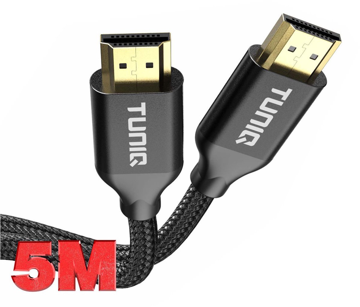 TUNIQ HDMI Cable - 500cm - 4K Beeld en Geluid - Zwart