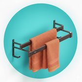 EAVY Handdoekenrek Zwart 60 cm breed - Handdoekrek Badkamer - Badkamerrek - Wandrek - Handdoekhouder