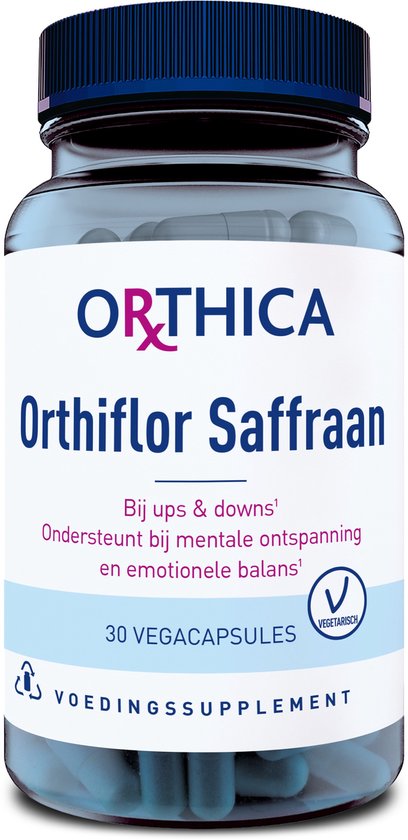 Orthica Orthiflor Saffraan, 30 vegacapsules, voedingssupplement voor mentale ontspanning en emotionele balans.