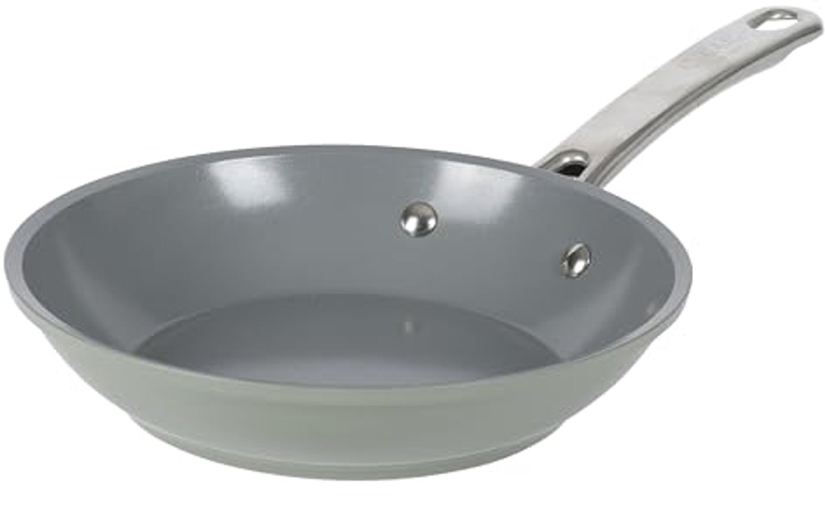 8 Inch Inductie Kookpan met Keramisch Anti-aanbak Interieur - Groen