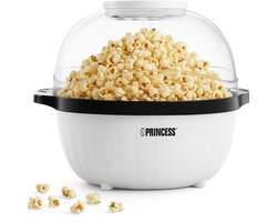 Princess 292980 Popcornmaker - Popcornmachine 450w - Transparant deksel - Serveerschaal - Rond - Knapperige en gezonde popcorn - met maatbeker - met smeltplaat voor boter - olie toevoegen mogelijk - Kinderfeestje