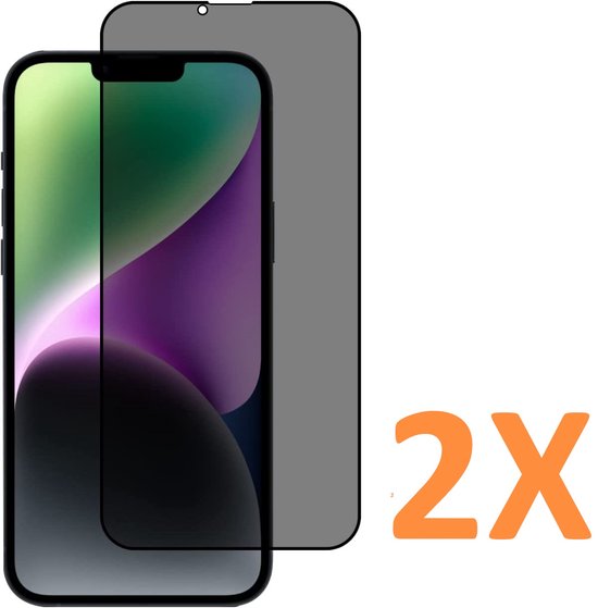 Protecteur d'écran confidentialité Glas - Tempered Glass Screen Protector Anti-Spy Convient pour: iPhone 16e / 14 / 13 / 13 Pro - 2x verre de protection - Anti Spy - ZT Accessoires