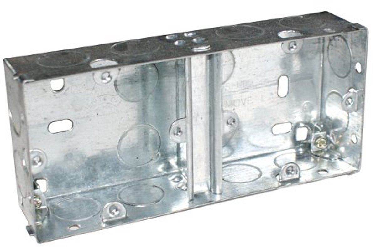 35mm Dubbele Metaal Flush Mounted Back Box - Geschikt voor Baksteen Wandgat