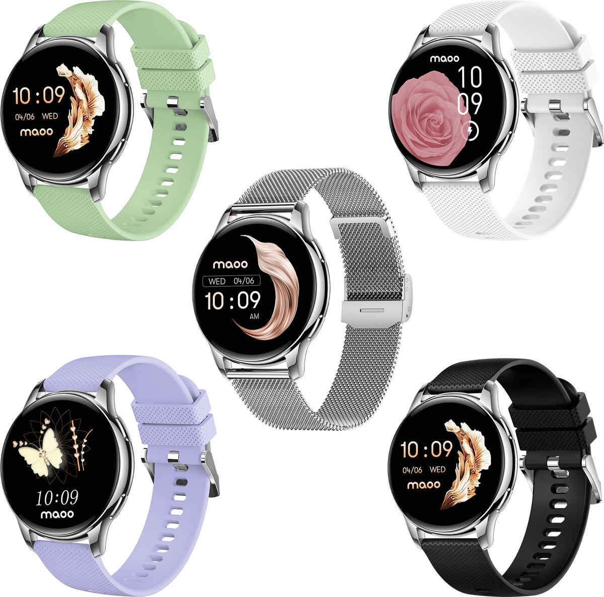 Maoo Ventura AMOLED Smartwatch Dames met Stappenteller en Hartslagmeter - afbeelding 2