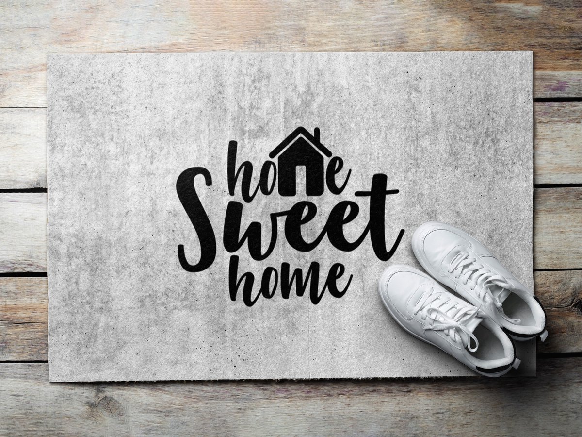 Coloray Buiten Deurmat - Grijs Polyamide Deurmat - Sweet Home Beton Deurmat Met Rubber Onderkant - Entree Inspiratie - Zomer Buitenmat - Design Schoonloopmat Voor Entree - 60x40 cm Grijs - Sweet Home Beton