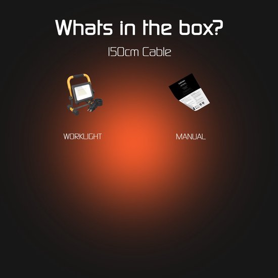 Ledvion - Lampe de chantier LED - 30 W - 6 500 K - 3 300 L - IP65